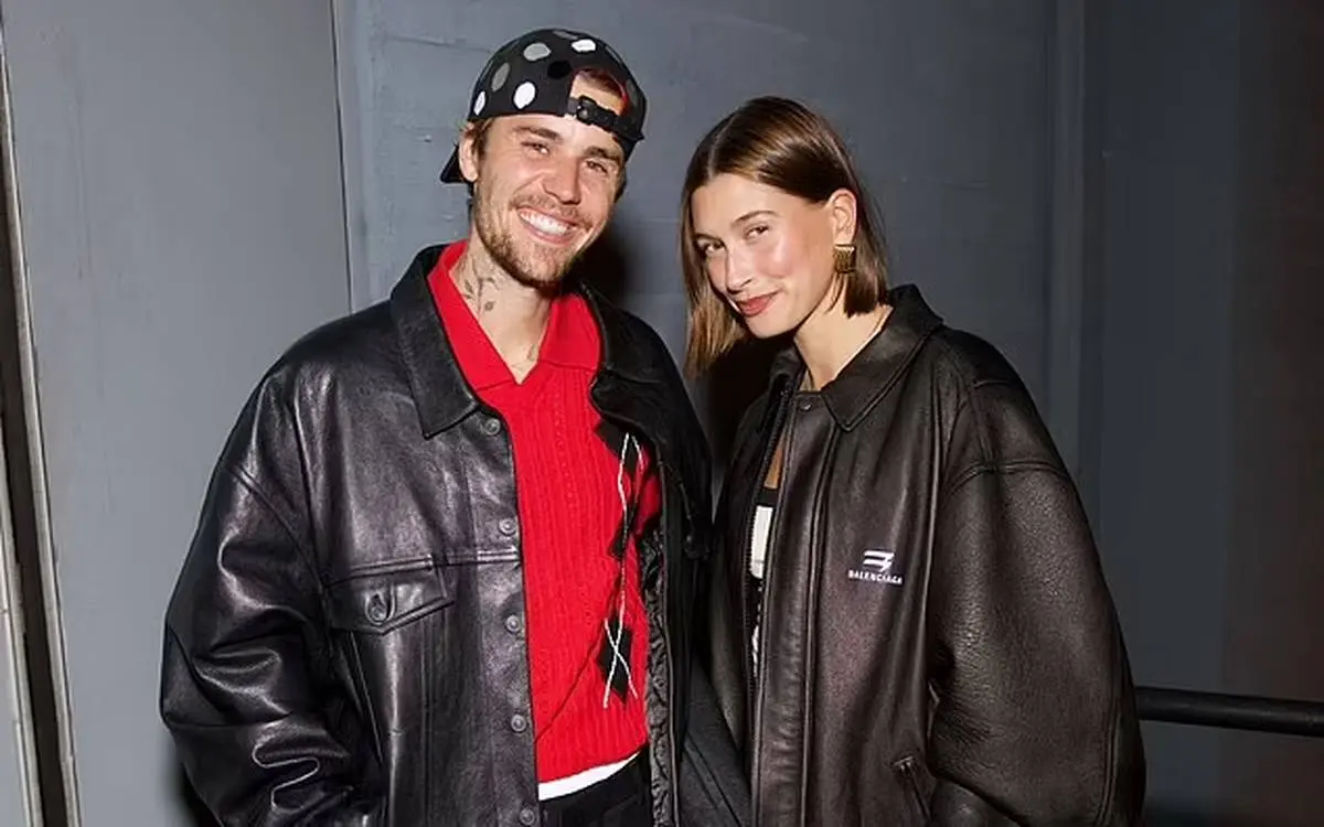 عکس جاستین بیبر با همسرش